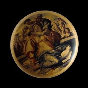 Vintage Hand Carved Alabaster Trinket Box Hinged Lid Made Italy